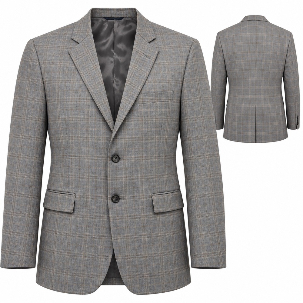 Brooks Brothers BrooksCool Blazer 42S Gray Plaid Reda Wool Regent Fit Mens
